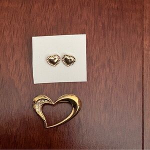 Gold Heart Jewelry Set